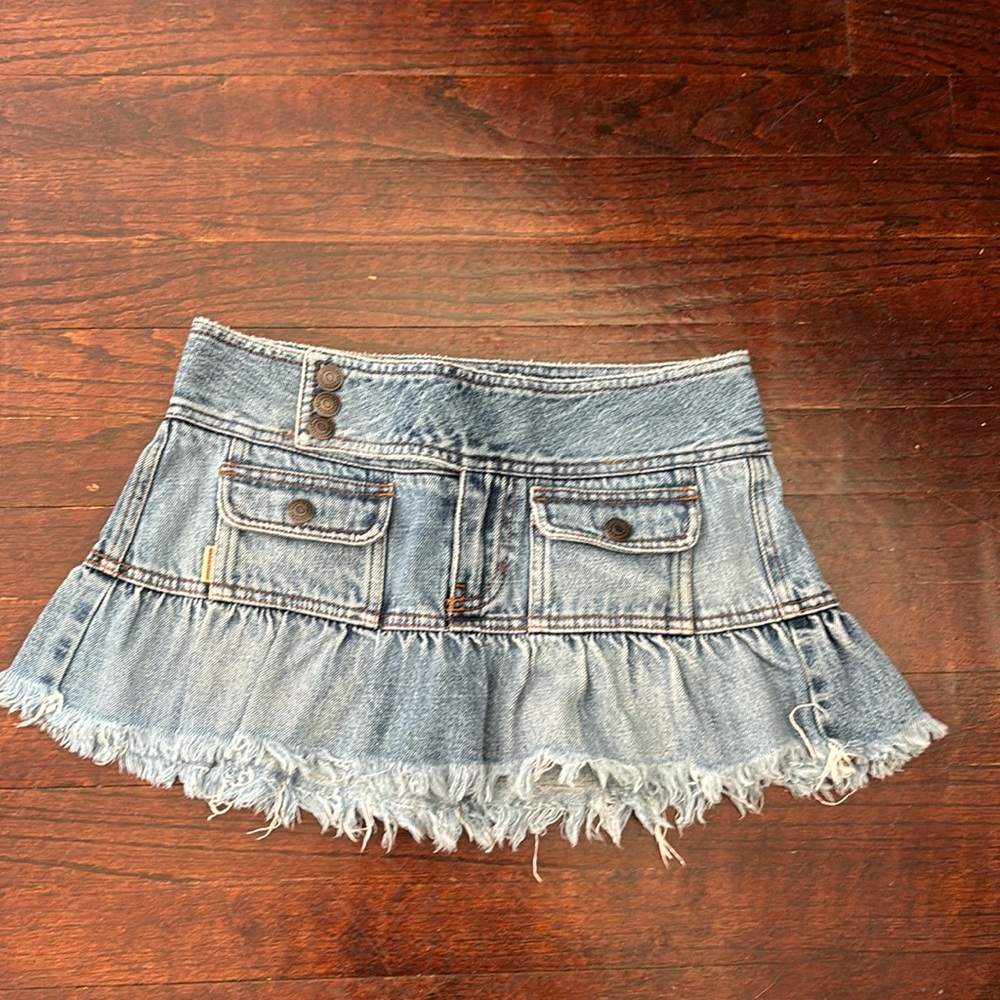 Ultra mini denim skirt